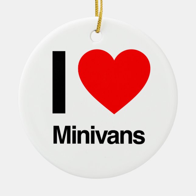 Ornement En Céramique j'aime les minivans (Devant)