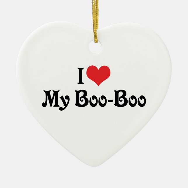 Ornement En Céramique J'Aime Mon Boo Boo Boo (Devant)