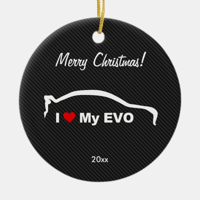 Ornement En Céramique J'aime mon EVO (Devant)