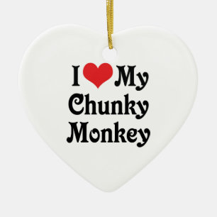 Ornement En Céramique J'Aime Mon Singe Chunky