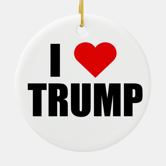 ORNEMENT EN CÉRAMIQUE "J'AIME TRUMP" (Dos)