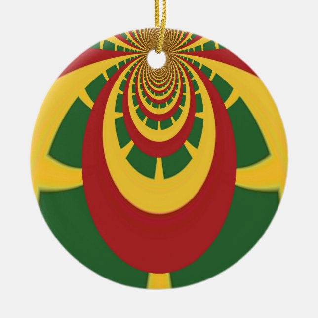 Ornement En Céramique Jamaïque Rasta (Devant)