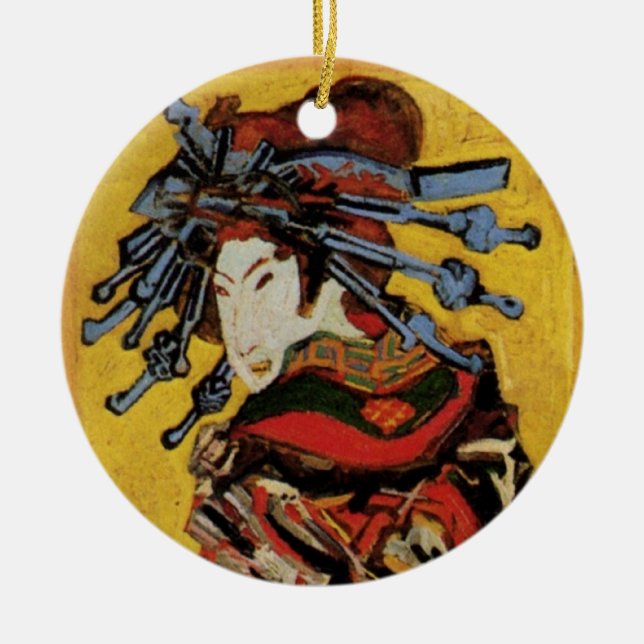 Ornement En Céramique Japonais Courtesan Oiran par Vincent van Gogh (Devant)