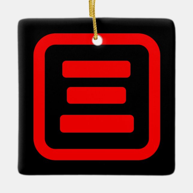 Ornement En Céramique Japonais Numéro trois 三 (Devant)