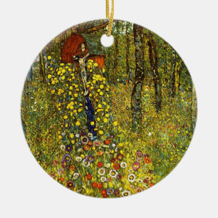 Ornement En Céramique Jardin de ferme avec crucifix de Gustav Klimt