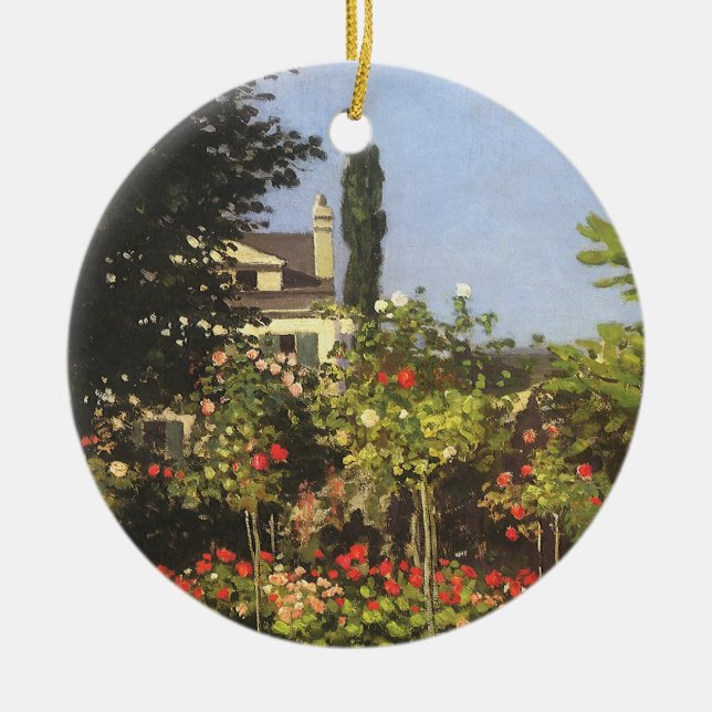 Ornement En Céramique Jardin fleuri à Sainte Adresse par Claude Monet (Devant)