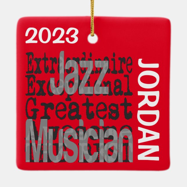 Ornement En Céramique Jazz Musician Extraordinaire CUSTOM (Dos)