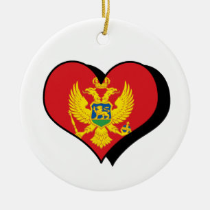 Ornement En Céramique Je suis amoureux de l'ornement du drapeau du Monté