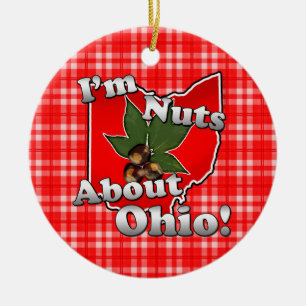 Ornement En Céramique Je suis Nuts au sujet de l'Ohio, écrou drôle de