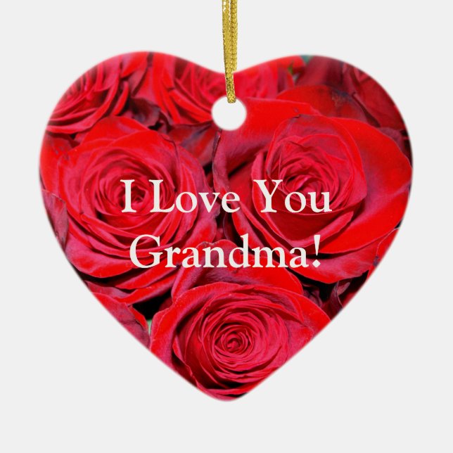 Ornement En Céramique Je t'aime grand-maman (Devant)