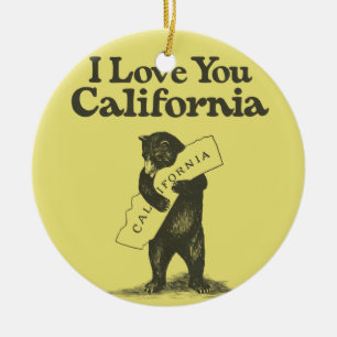 Ornement En Céramique Je t'aime la Californie