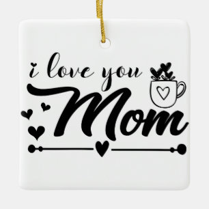 Ornement En Céramique Je t'aime maman