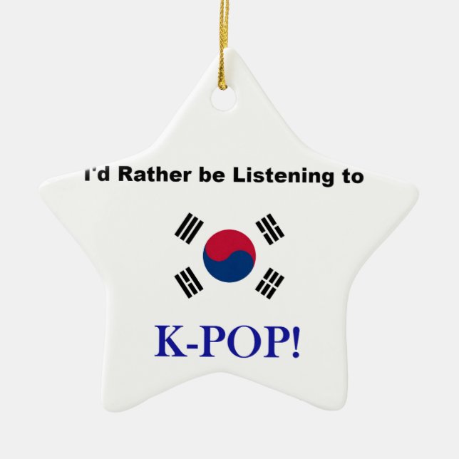 Ornement En Céramique J'écouterais plutôt KPOP ! (Devant)
