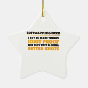 Ornement En Céramique J'Essaie De Faire Des Choses Idiot Preof Software 