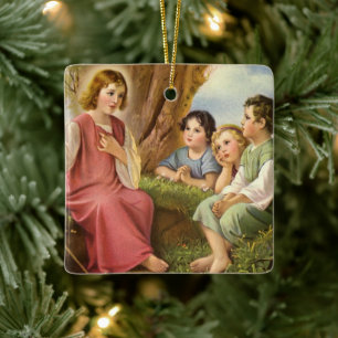 Ornement En Céramique Jésus Christ Enseigner les enfants, Religion Vinta