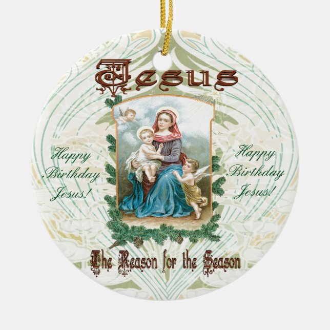 Ornement En Céramique Jésus est la raison de la saison (Devant)