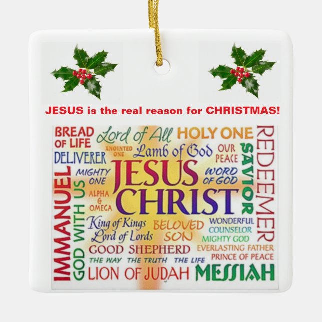 Ornement En Céramique JÉSUS est la véritable raison de NOËL ! (Devant)