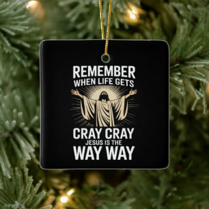 Ornement En Céramique Jésus est le chemin Noël Drôle Foi Religieuse 