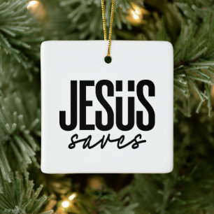 ORNEMENT EN CÉRAMIQUE JÉSUS SAUVE