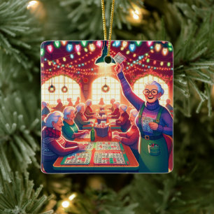 Ornement En Céramique Jeu de Bingo Noël