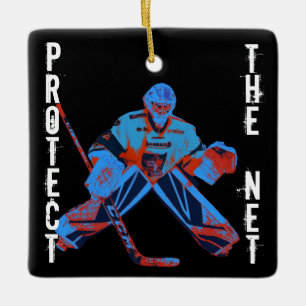 Ornement En Céramique Jockey sur glace Goalie Sports Arbre de Noël Ornem