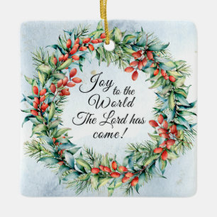Ornement En Céramique Joie au monde Le Seigneur est venu, Noël