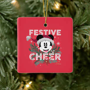 Ornement En Céramique Joie de Noël de Mickey Mouse