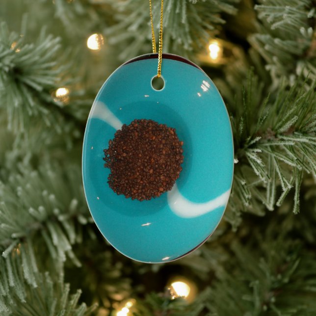 Ornement En Céramique Joli et beau Cyan Café Brown (Arbre)