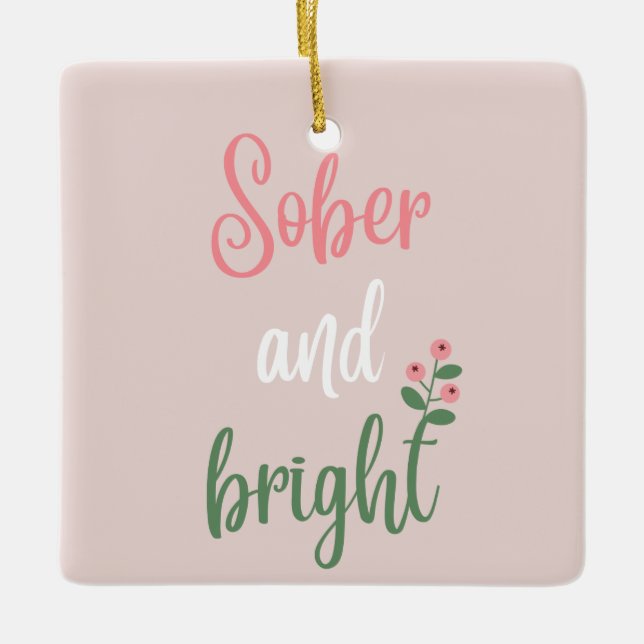 Ornement En Céramique Joli Pastel Rose Sober Cadeau de Noël (Devant)
