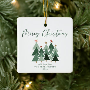 Ornement En Céramique Jolie Moderne Rustique Arbres de Noël Photo de vac