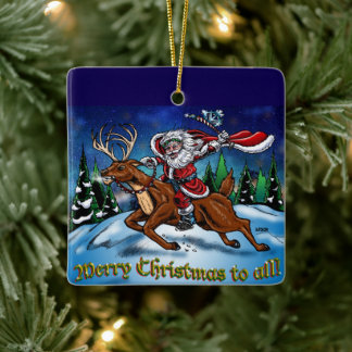 Ornement En Céramique Jolly Old Elf Ornament by Tracy Lesch