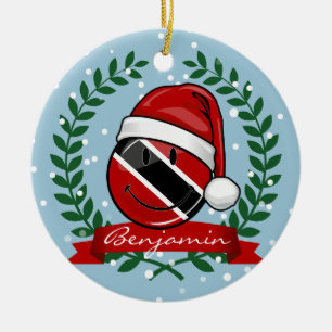 Ornement En Céramique Jolly Trinidad Drapeau style Noël