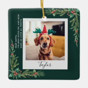 Ornement En Céramique Jote Animal Photo Script Drôle Chien Noël