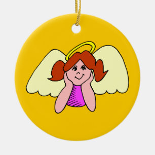 Ornement En Céramique Jote Red Hair Girl Christmas Angel