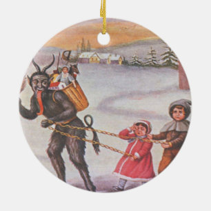 Ornement En Céramique Jouets volants Krampus et enfants