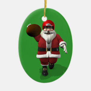 Ornement En Céramique Joueur américain du Père Noël