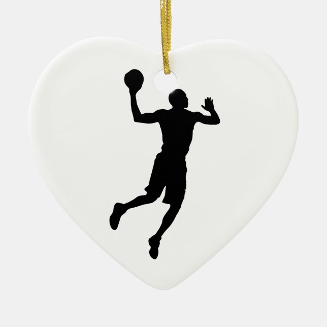 Ornement En Céramique Joueur de basket-ball Pop Art Silhouette (Devant)