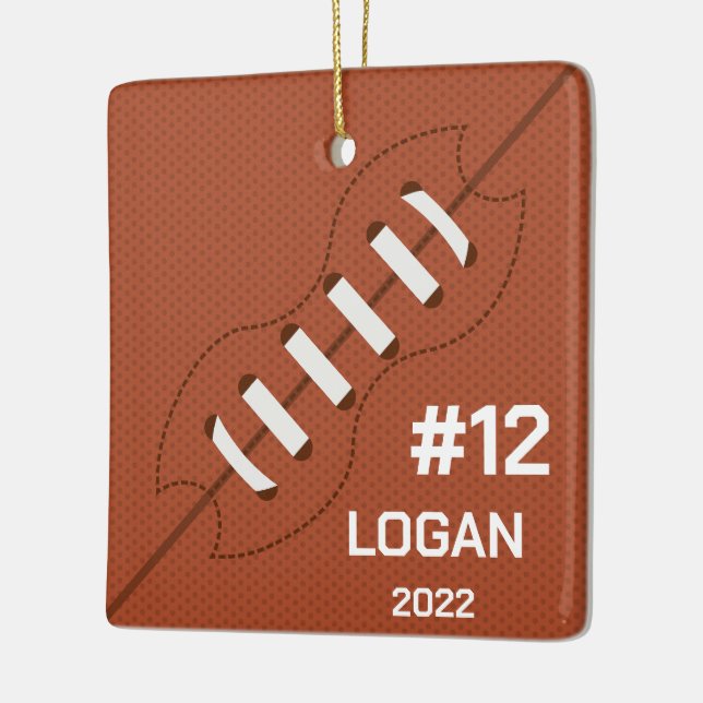 Ornement En Céramique Joueur de football américain personnalisé avec nom (Gauche)