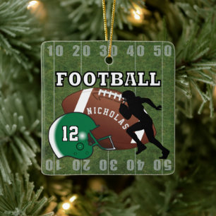 Ornement En Céramique Joueur de football Touchdown - Vert