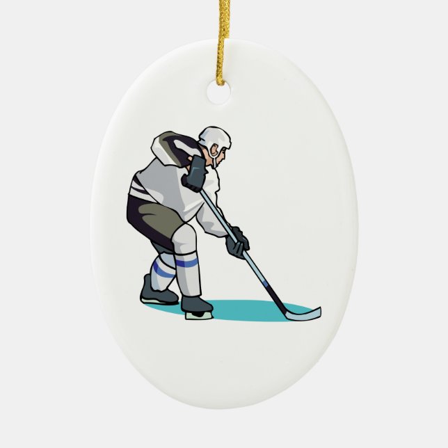 Ornement En Céramique Joueur de hockey (Devant)