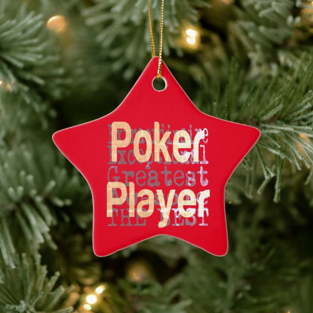 Ornement En Céramique Joueur de poker Extraordinaire (Arbre)