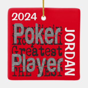 Ornement En Céramique Joueur de poker Extraordinaire PERSONNALISÉ