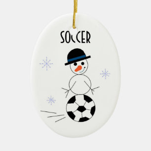 Ornement En Céramique Joueur de soccer Snowman