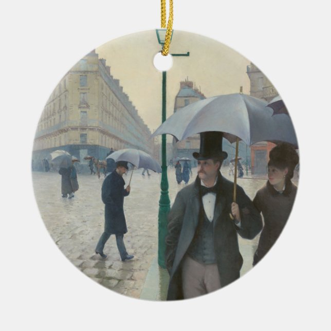 Ornement En Céramique Jour de la pluie dans Paris Street (Devant)