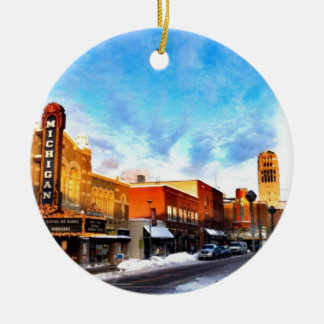 Ornement En Céramique Jour d'hiver à Ann Arbor