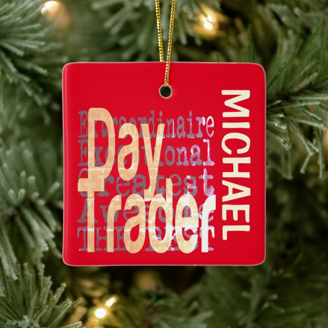 Ornement En Céramique Jour Trader Extraordinaire PERSONNALISÉ (Arbre)