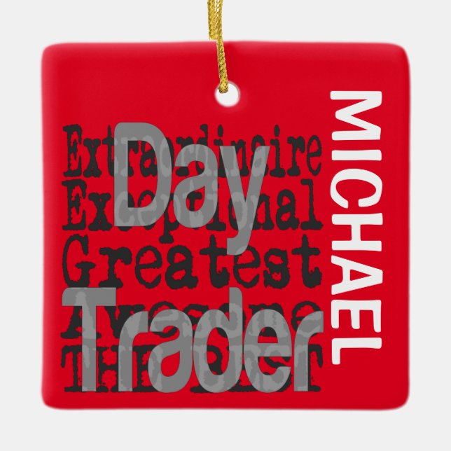 Ornement En Céramique Jour Trader Extraordinaire PERSONNALISÉ (Devant)