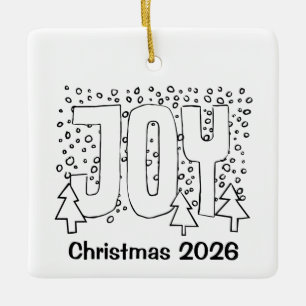 Ornement En Céramique Joy Holiday Personnalisé