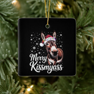 Ornement En Céramique Joyeux Bisous À Mon Âne Sarcastique Noël Drôle Pyj