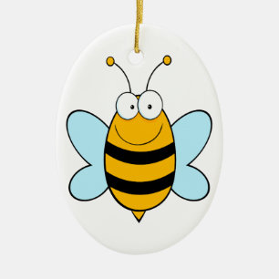 Ornement En Céramique joyeux bumble bee goofy dessin animé